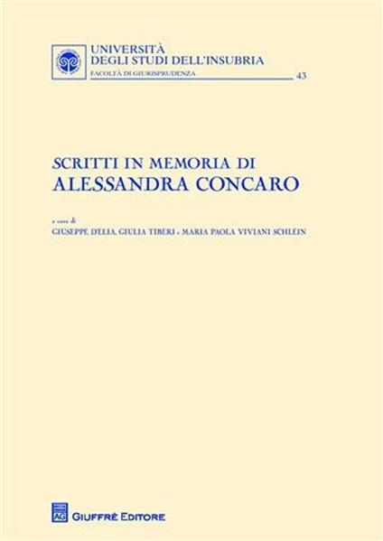 Scritti in memoria di Alessandro Concaro - copertina