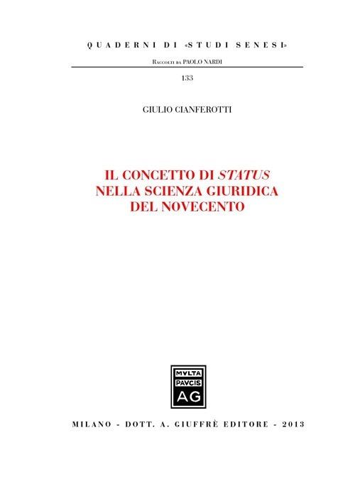 Il concetto di status nella scienza giuridica del novecento - Giulio Cianferotti - copertina