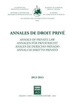 Annales de droit privé-Annali di diritto privato 2012-2013