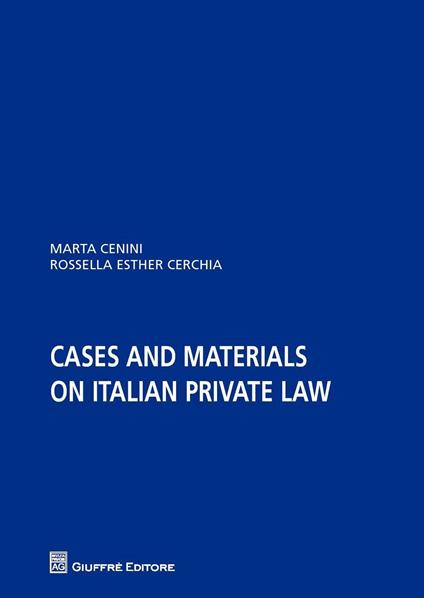Cases and materials on italian private law - copertina