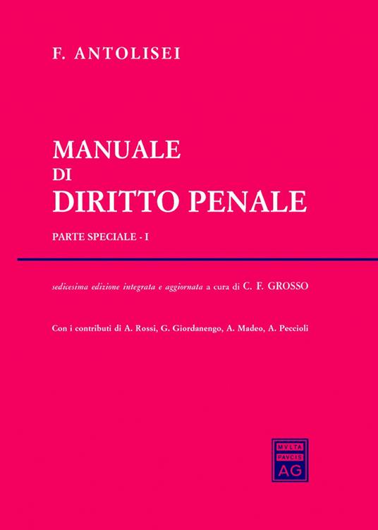 Manuale di diritto penale. Parte speciale. Vol. 1 - copertina