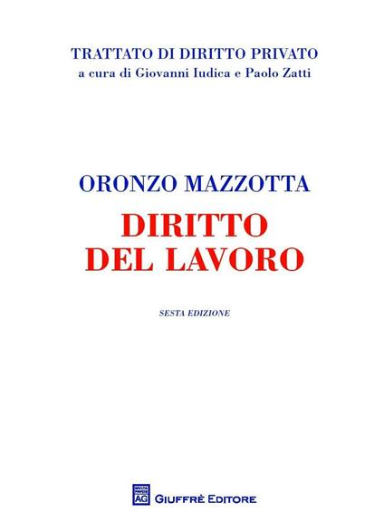 Diritto del lavoro - Oronzo Mazzotta - copertina