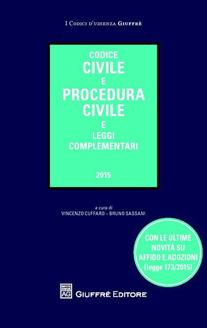 Codice civile e procedura civile e leggi complementari - copertina