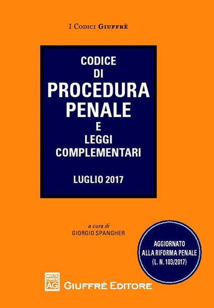 Codice di procedura penale e leggi complementari - copertina