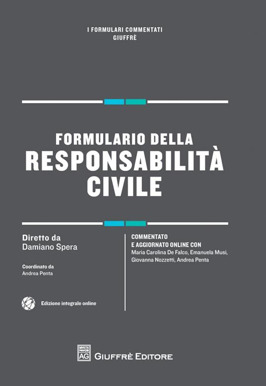 Formulario della responsabilità civile - copertina