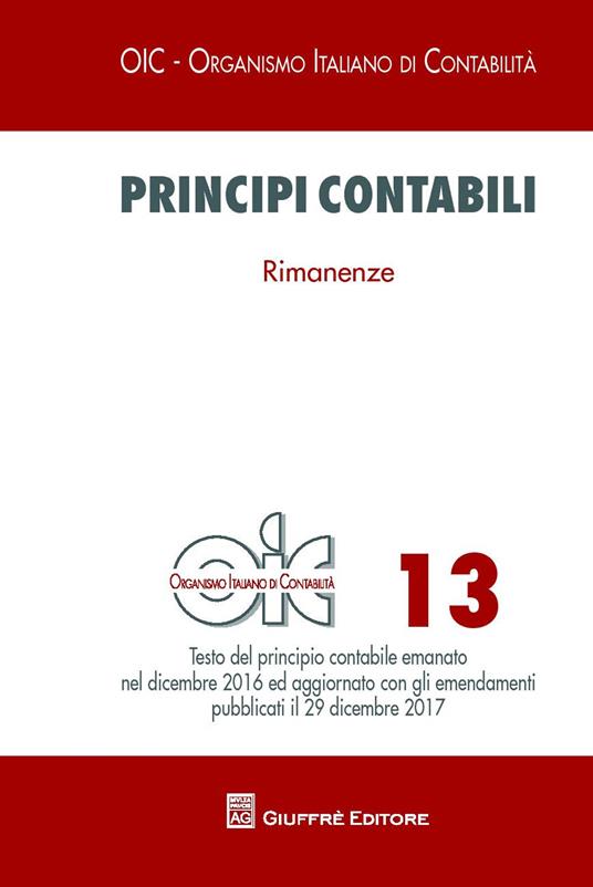 Principi contabili. Vol. 13: Rimanenze. - copertina