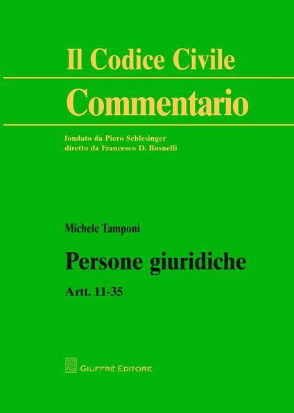 Persone giuridiche. Artt. 11-35 - Michele Tamponi - copertina
