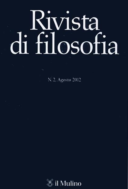 Rivista di filosofia (2012). Vol. 2 - copertina