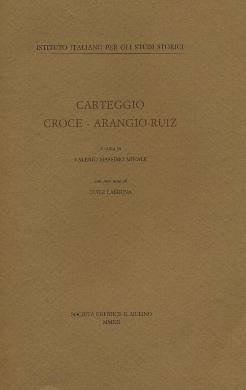 Carteggio Croce-Arangio-Ruiz - copertina