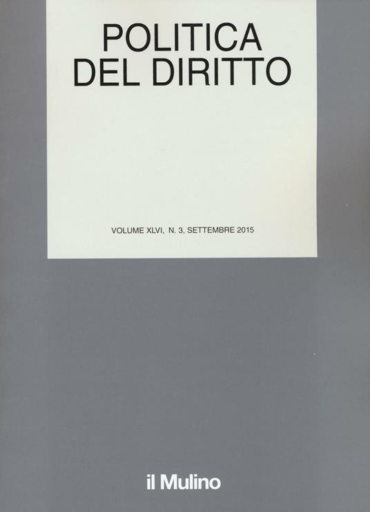 Politica del diritto (2015). Vol. 3 - copertina