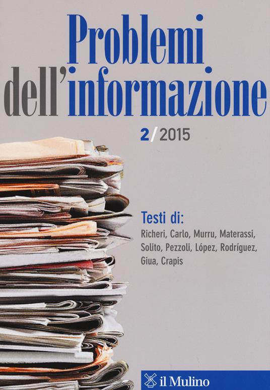 Problemi dell'informazione (2015). Vol. 2 - copertina