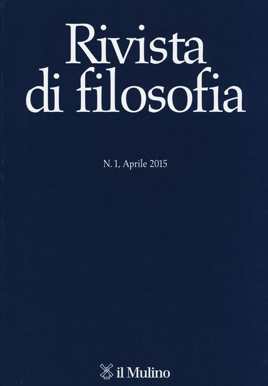 Rivista di filosofia (2015). Vol. 1 - copertina