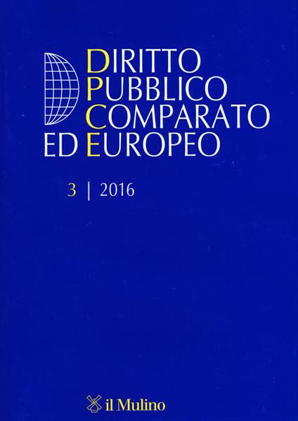 Diritto pubblico comparato europeo (2016). Vol. 3 - copertina