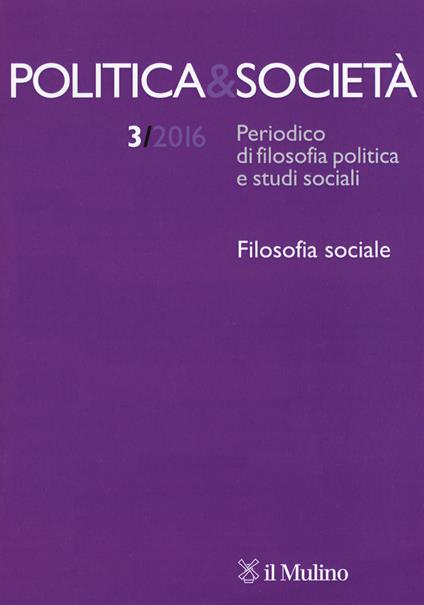 Politica & società (2016). Vol. 3 - copertina