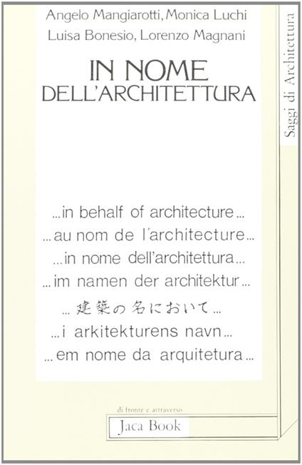 In nome dell'architettura - copertina