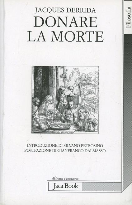 Donare la morte - Jacques Derrida - copertina