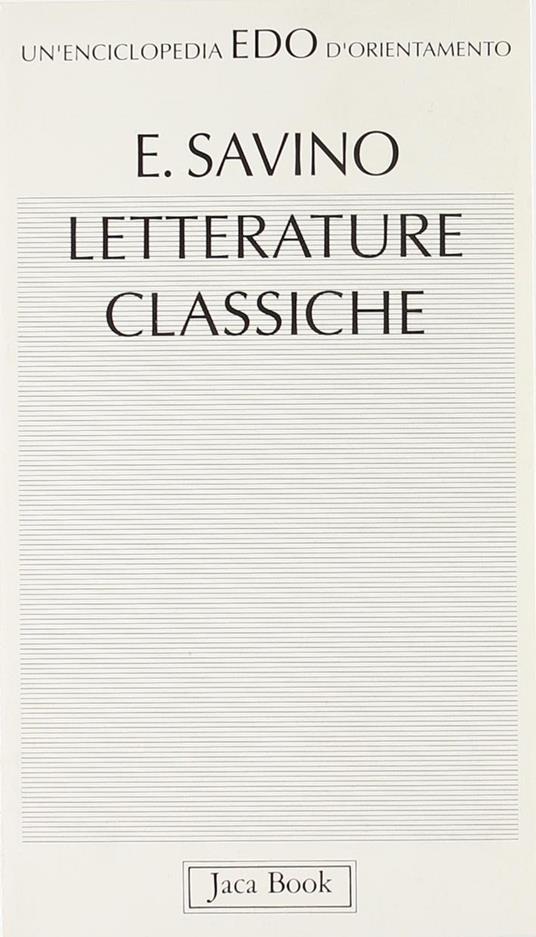 Letterature classiche - Ezio Savino - copertina