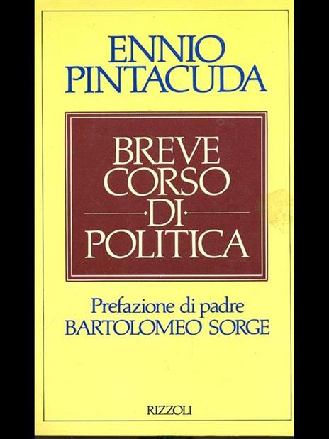 Breve corso di politica - Ennio Pintacuda - copertina