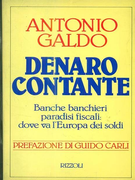 Denaro contante - Antonio Galdo - copertina