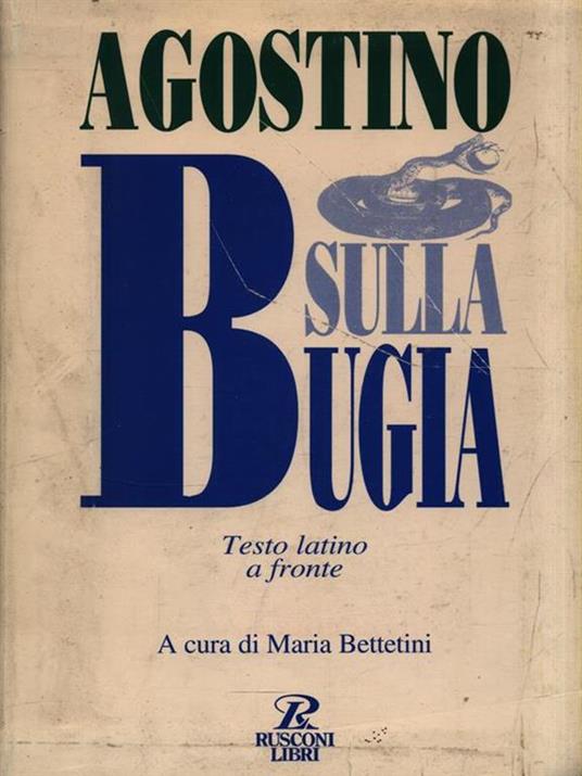 Sulla bugia - Agostino (sant') - copertina