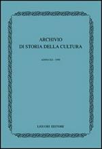 Archivio di storia della cultura (1999)