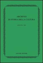 Archivio di storia della cultura (2003)