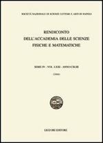 Rendiconto dell'Accademia delle scienze fisiche e matematiche. Serie IV. Vol. 71: Anno 2004.