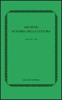 Archivio di storia della cultura (2006) - copertina