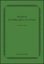 Archivio di storia della cultura (2008)