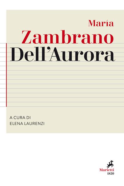 Dell'aurora - María Zambrano - copertina