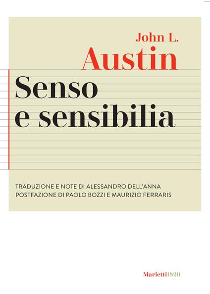 Senso e sensibilia - John Langshaw Austin - copertina