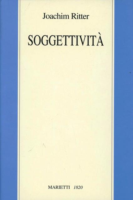 Soggettività - Joachim Ritter - copertina