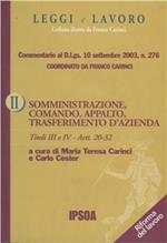 Somministrazione, comando, appalto, trasferimento d'azienda