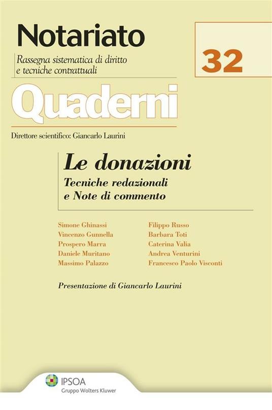 Le donazioni. Tecniche redazionali e note di commento - V.V.A.A. - ebook