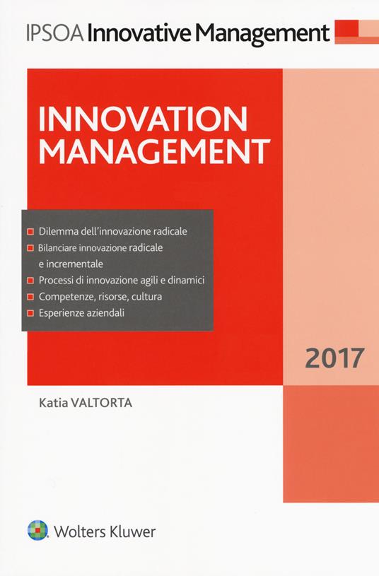 Innovation management (2017). Con Contenuto digitale (fornito elettronicamente) - Katia Valtorta - copertina