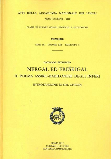 Nergal ed Ereskigal. Il poema assiro-babilonese degli inferi - Giovanni Pettinato - copertina