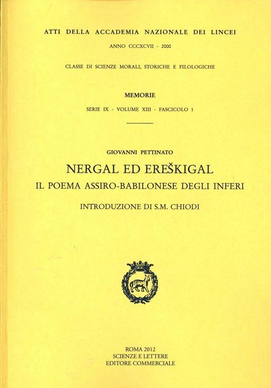 Nergal ed Ereskigal. Il poema assiro-babilonese degli inferi - Giovanni Pettinato - copertina