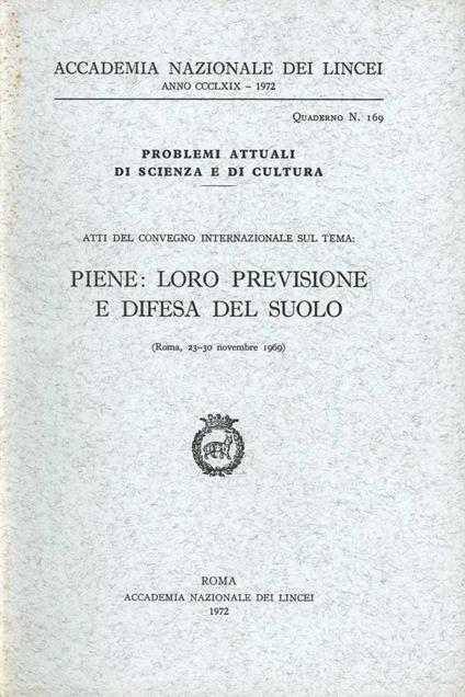 Piene: loro previsione e difesa del suolo - copertina