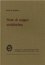 Note di esegesi archilochea