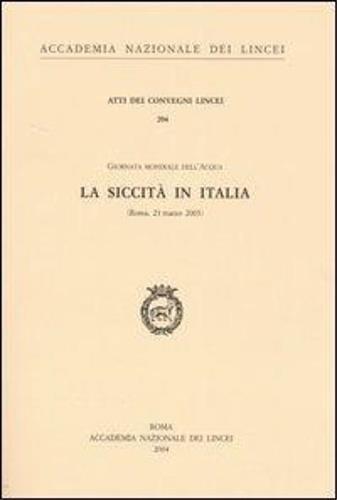 La siccità in Italia. Giornata mondiale dell'acqua (Roma, 21 marzo 2003) - copertina