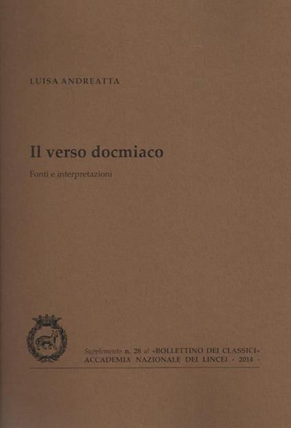 Il verso del docmiaco - Luisa Andreatta - copertina