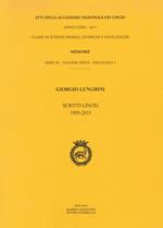 Atti dell'Accademia Nazionale dei Lincei. Serie IX. Rendiconti della classe di scienze morali, storiche e filologiche, memorie. Vol. 36: Giorgio Lunghini. Scritti Lincei 1995-2015.