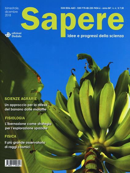 Sapere. Idee e progressi della scienza (2018). Vol. 6 - copertina