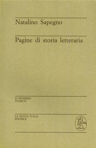 Pagine di storia letteraria - Natalino Sapegno - copertina