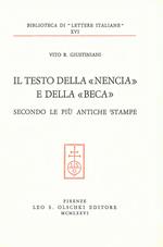 Il testo della «Nencia» e della «Beca» secondo le più antiche stampe