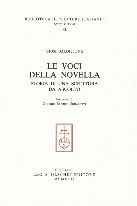 Le voci della novella. Storia di una scrittura da ascolto - Giusi Baldissone - copertina