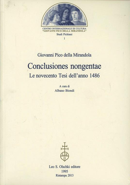Conclusiones nongentae. Le novecento tesi dell'anno 1486 - Giovanni Pico della Mirandola - copertina