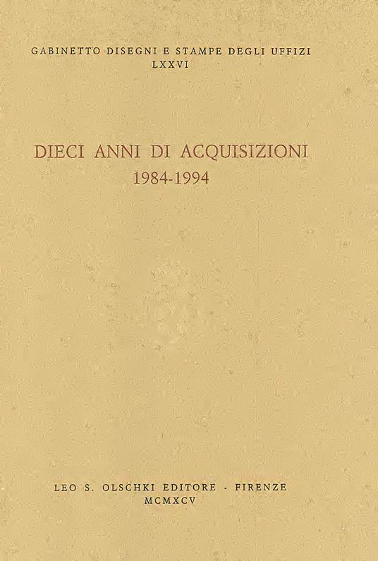 Dieci anni di acquisizioni (1984-1994) - copertina