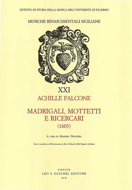 Madrigali, mottetti e ricercari (1603) - Achille Falcone - copertina