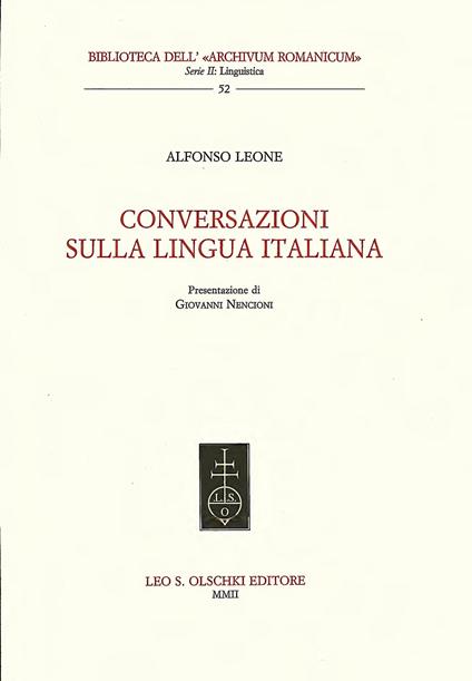 Conversazione sulla lingua italiana - Alfonso Leone - copertina